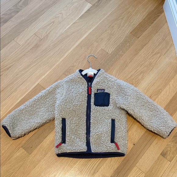 Kids Paragonia Fleece Jacket with Navy Accents